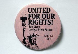 "United for Our Rights!" button, 1981