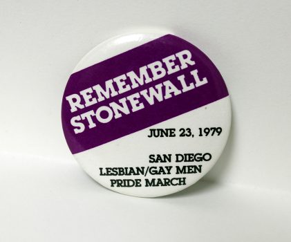 “Remember Stonewall” button, 1979
